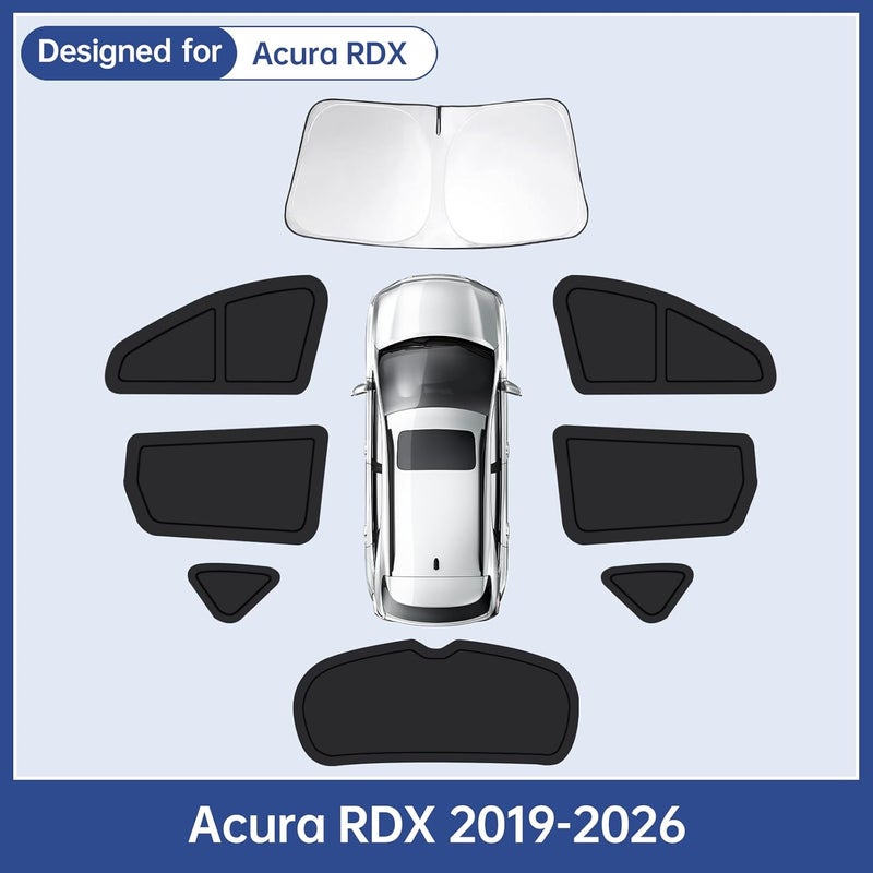 FSHAANY'S Car Window Shades for Acura RDX 2019-2026, Full Car Window Covers for Privacy, Sunshades for RDX Front Rear Windshield Side Windows to Block UV and Protect Privacy(8pcs) - Image 3